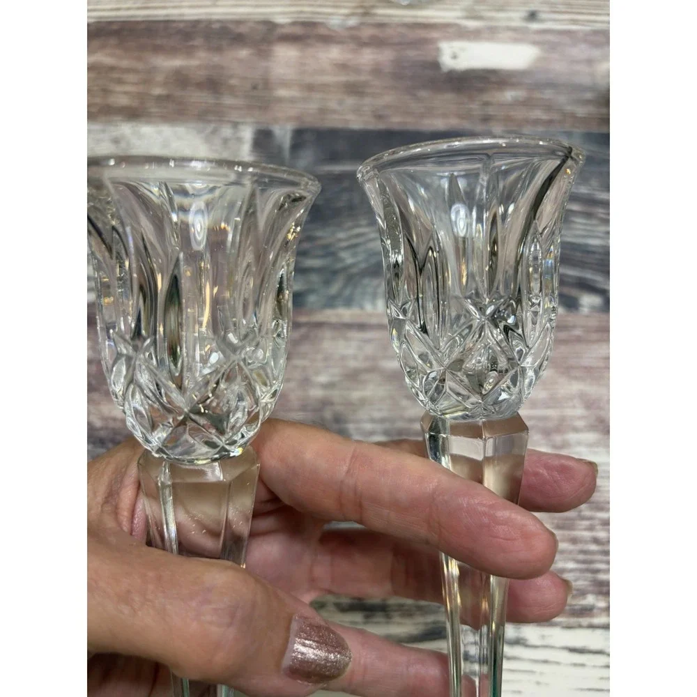 GORHAM LADY ANNE CANDLE HOLDER, Cut Lead Crystal, 8 in, Made in Germany